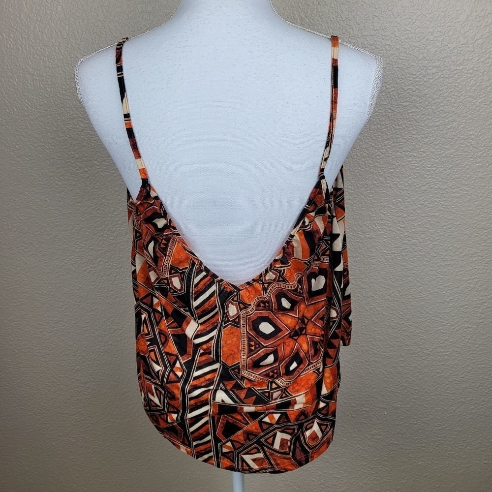 H&M Conscious Orange Cream Print Tank Medium (6861) - Picture 2 of 4